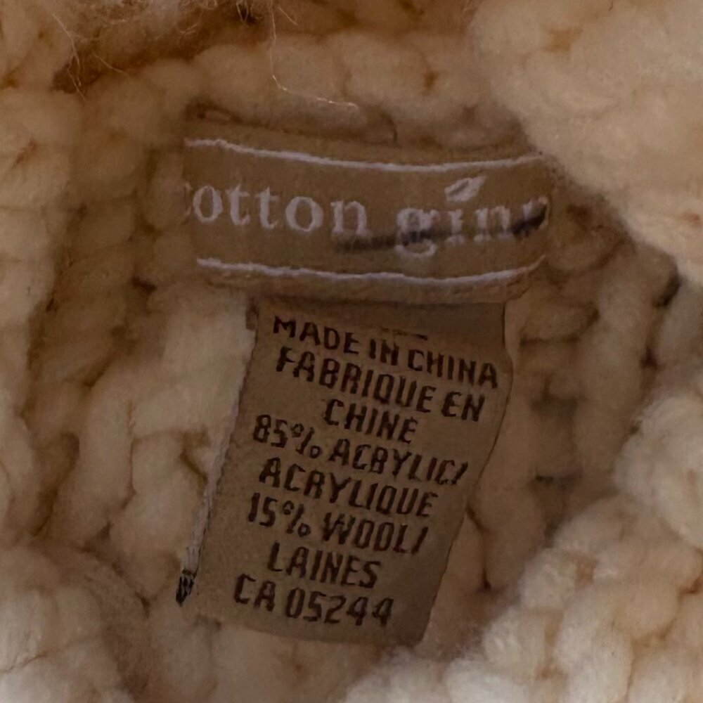 Vintage Cotton Ginny Cable Knit Turtle Neck - Size Small - Picture 3 of 3